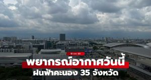กรมอุตุฯ เตือนฝนฟ้าคะนอง 35 จังหวัด กทม.ฝนตก 40% ของพื้นที่