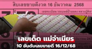 หวยแม่จำเนียร 16/12/68 รวม 10 เลขเด็ดขายดี เลขนายกฯ-หลวงปู่ศิลา มาแรง