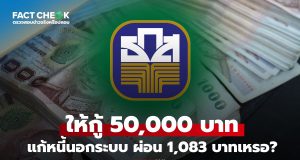 เช็กข่าวชัวร์ : ให้กู้ 50,000 บาท แก้หนี้นอกระบบกับ ธ.ก.ส. ผ่อน 1,083 บาทเหรอ?
